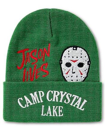 Jason Voorhees Mask Camp Crystal Lake Cuff Beanie Hat - Friday the 13th