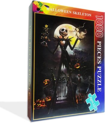 Jigsaw Puzzle 1000 Piece Wooden Puzzle Halloween Picture Family Decorations, Unique Birthday Present Suitable for Teenagers and Adults