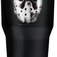 Logovision Friday The 13Th Jason Mask Stainless Steel Tumbler 30 oz Coffee Travel Cup, Vacuum Insulated & Double Wall with Leakproof Sliding Lid