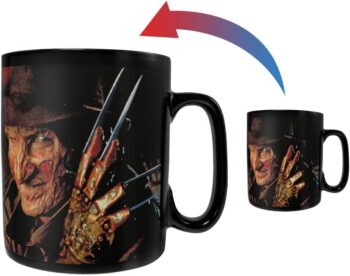 Morphing Mugs A Nightmare On Elm Street – Welcome to My Nightmare – Freddy Krueger Heat Sensitive Clue Mug – Full image revealed when HOT liquid is added - 16oz Large Drinkware