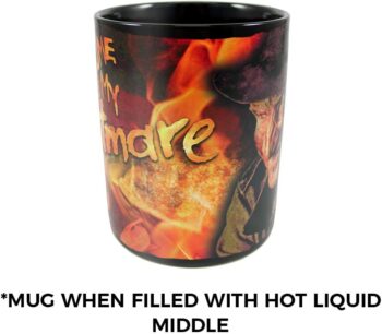 Morphing Mugs A Nightmare On Elm Street – Welcome to My Nightmare – Freddy Krueger Heat Sensitive Clue Mug – Full image revealed when HOT liquid is added - 16oz Large Drinkware