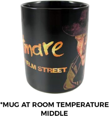 Morphing Mugs A Nightmare On Elm Street – Welcome to My Nightmare – Freddy Krueger Heat Sensitive Clue Mug – Full image revealed when HOT liquid is added - 16oz Large Drinkware