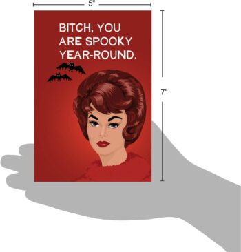 NobleWorks - Funny Halloween Card for Women - Adult Woman Humor, Hilarious Bluntcard Greeting with Envelope - Spooky Year-Round C3082HWG