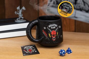 Paladone Stranger Things Hawkins High Hellfire Club Demon Embossed Ceramic Coffee Mug 400ml | Officially Licensed Horror Movie Merchandise