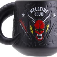 Paladone Stranger Things Hawkins High Hellfire Club Demon Embossed Ceramic Coffee Mug 400ml | Officially Licensed Horror Movie Merchandise