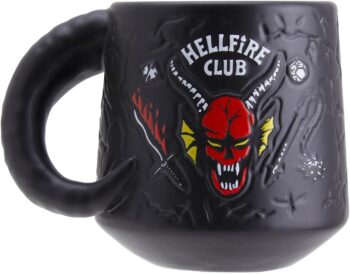 Paladone Stranger Things Hawkins High Hellfire Club Demon Embossed Ceramic Coffee Mug 400ml | Officially Licensed Horror Movie Merchandise