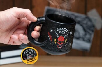 Paladone Stranger Things Hawkins High Hellfire Club Demon Embossed Ceramic Coffee Mug 400ml | Officially Licensed Horror Movie Merchandise