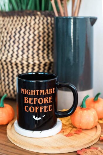 Pearhead Nightmare Before Coffee, Halloween Novelty Mug, Fall Home Dećor Accessories, Holiday Gift, 15oz