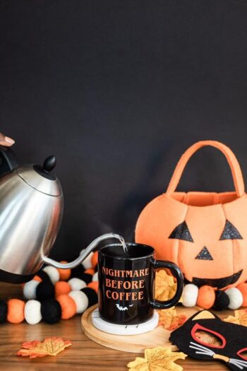 Pearhead Nightmare Before Coffee, Halloween Novelty Mug, Fall Home Dećor Accessories, Holiday Gift, 15oz