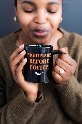 Pearhead Nightmare Before Coffee, Halloween Novelty Mug, Fall Home Dećor Accessories, Holiday Gift, 15oz