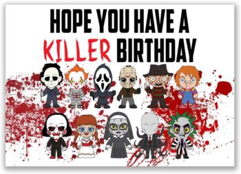 Picture This Prints Funny Birthday Card for Husband Boyfriend Birthday Card for Him Her Girlfriend Wife Friend (5 inches by 7 inches) Killer Birthday