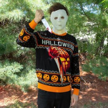 Ripple Junction Halloween Men's Premium Knit Sweater John Carpenter's Classic Horror Film Slasher Film Officially Licensed