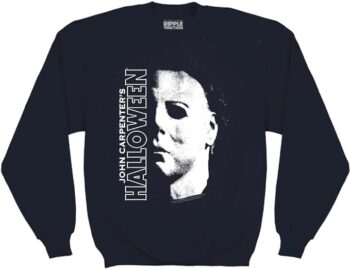 Ripple Junction Halloween Michael Myers Mask Jumbo Face Adult Crew Neck Sweatshirt