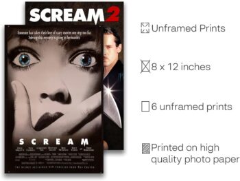 Scream Poster - 8x12 " Horror movie Posters for Wall Decor, Scary Movie Poster Bedroom Decor, Horror Movie Posters for Room Aesthetic