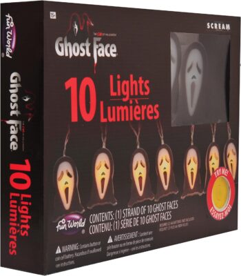 Fun World Officially Licensed Ghost Face/Scream String Lights (Battery Operated)