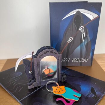 Funny Pop Up Birthday Card | Spooky Reflective 3D Mirrored Tombstone Bday Card | Grim Reaper Birthday Cards For Men | October Birthday Cards For Dad | Killer 40th Birthday Card For Husband, Wife