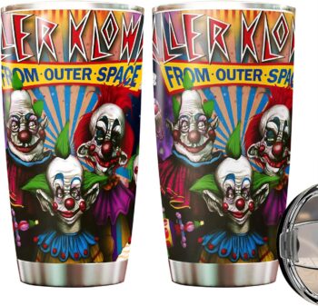 Sunstop Killer Klowns from Outer in The Space Tumbler - Horror Character Scary Movie, Halloween Decoration 20 Oz Stainless Steel Tumbler