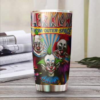 Sunstop Killer Klowns from Outer in The Space Tumbler - Horror Character Scary Movie, Halloween Decoration 20 Oz Stainless Steel Tumbler