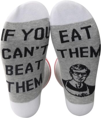 TOBGBE Novelty Serial Killer Socks Jeffrey Dahmer Gifts True Crime Fans Socks True Crime Podcast Gifts