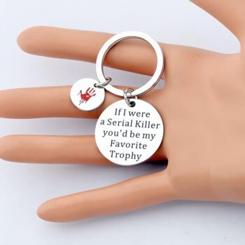 UJIMS Crime Lover Gifts Horror Killer Keychain You'd Be My Favorite Trophy Horror Gift Murder Mystery Jewelry