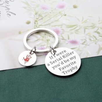 UJIMS Crime Lover Gifts Horror Killer Keychain You'd Be My Favorite Trophy Horror Gift Murder Mystery Jewelry