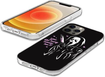 wogehote Compatible with iPhone 14Pro Case Ghost Horror Face Scream You Like Scary Movies Too Halloween Boyfriend Soft TPU Protective Silicone Phone Cover