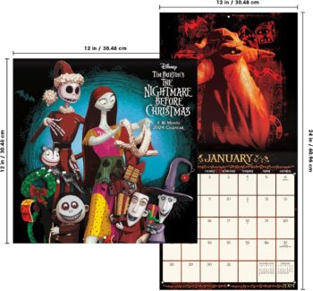 2024 Disney The Nightmare Before Christmas Wall Calendar & Push Pins
