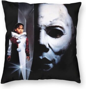 Halloween Decorations Michael-Myers Throw Pillow Covers Cushion Cases for Couch Sofa Bed Living Room Decor 18 X 18 Inch