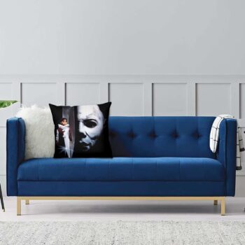 Halloween Decorations Michael-Myers Throw Pillow Covers Cushion Cases for Couch Sofa Bed Living Room Decor 18 X 18 Inch