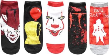 Hyp IT Movie Pennywise You'll Float Too Stephen King Juniors/Womens 5 Pack Ankle Socks