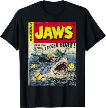 Jaws Pulp Attack Comic Cover Short Sleeve T-Shirt