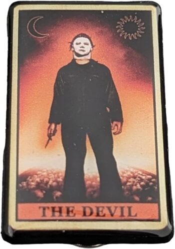 Michael Myers Devil Tarot Card Enamel Pin – Officially Licensed Halloween II Horror Pin