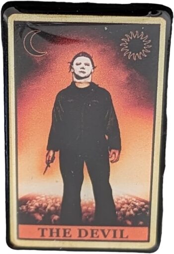 Michael Myers Devil Tarot Card Enamel Pin – Officially Licensed Halloween II Horror Pin