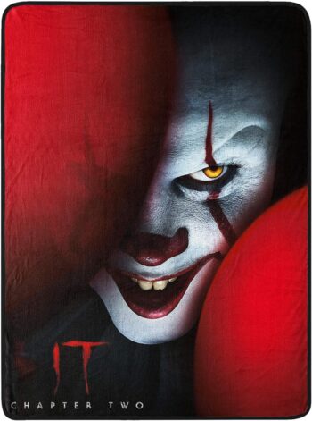 Seven Times Six IT Chapter 2 Pennywise The Clown Super Plush Throw Blanket 46" x 60" (117cm x 152cm)