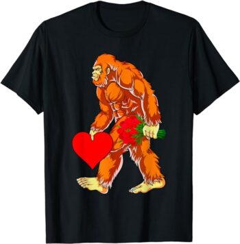 Bigfoot Sasquatch Funny Valentines Day Love T-Shirt