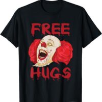 Free Hugs Halloween Evil Killer Scary Clown Horror Gift T-Shirt
