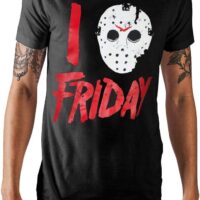 I Love Friday Jason Voorhees Mask Shirt Distressed Licensed Graphic T-Shirt