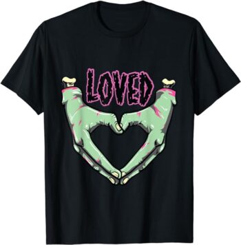 LOVED Creepy Monster Hands Heart Pastel Goth Valentines Day T-Shirt