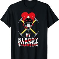 Scary Creepy Horror Construction Hearts Day Valentines Day T-Shirt