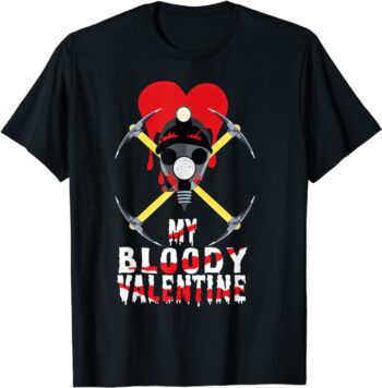 Scary Creepy Horror Construction Hearts Day Valentines Day T-Shirt