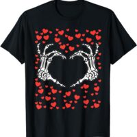 Skeleton Hand Heart Valentines Day Funny Bones Love T-Shirt