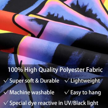 SparkLia Blacklight Horror Face Tapestry, UV Reactive Tapestries Wall Hanging, Glow in The Dark Party Backdrop Tapestry for Bedroom, Living Room - 30" x 40"