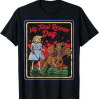 Vintage Child Game Horror, Dark Humor, My First Rescue Dog T-Shirt