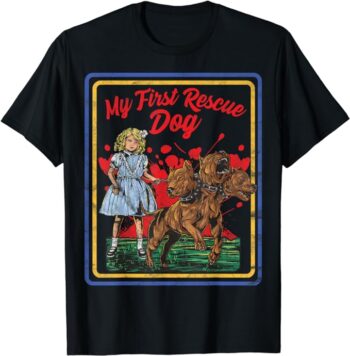 Vintage Child Game Horror, Dark Humor, My First Rescue Dog T-Shirt