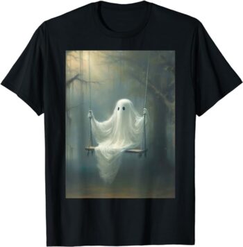 Vintage Halloween Costume Ghost Swing In The Forest Gothic T-Shirt