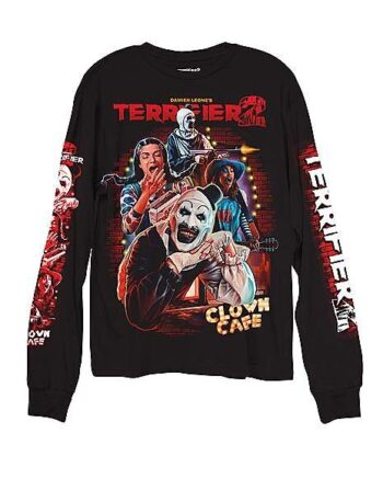 Long Sleeve Clown Cafe Art the Clown Terrifier 2 T Shirt