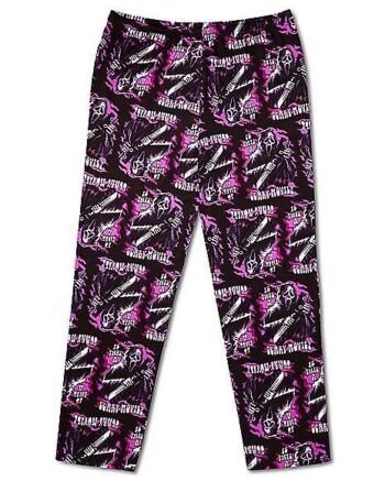 Pink Flaming Ghost Face Lounge Pants