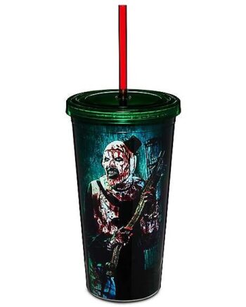 Art the Clown Holding Weapon Cup with Straw 20 oz. - Terrifier