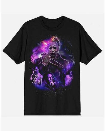 Michael Myers Purple Collage T Shirt - Halloween