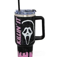 Ghost Face Killin' It Rhinestone Cup with Straw - 40 oz.